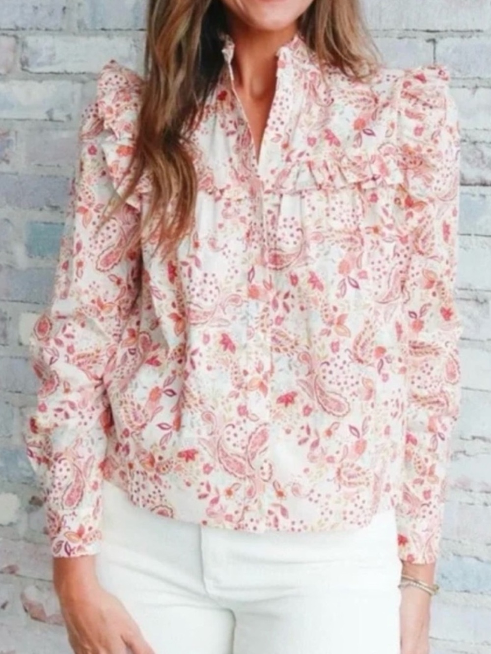 Pinch Floral/Paisley Ruffle Blouse - Picture 12 of 13